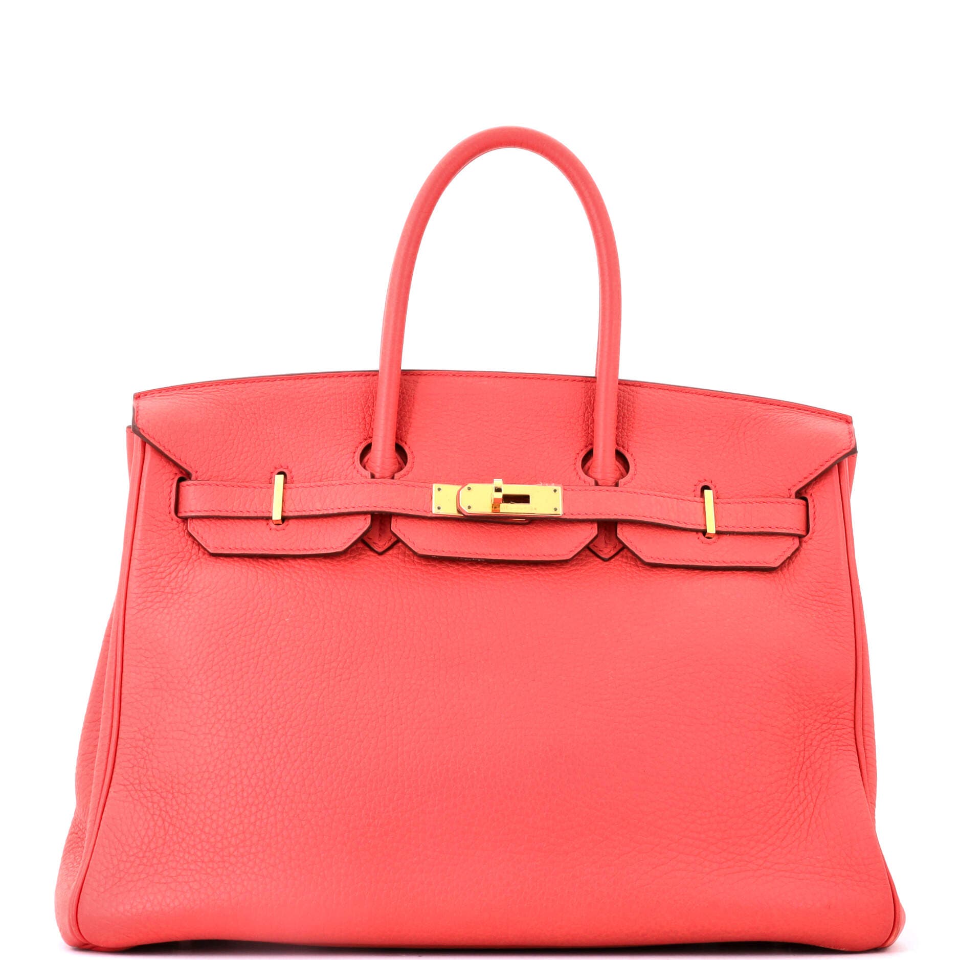 Birkin Handbag Pink Clemence with Gold Hardware 35, Main, color, Red