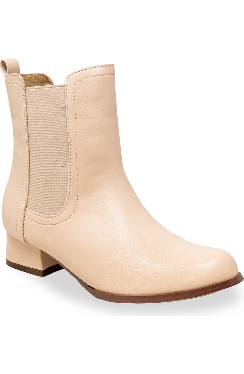 CHASE AND CHLOE Short Chelsea Boot, Main, color, Beige Pu