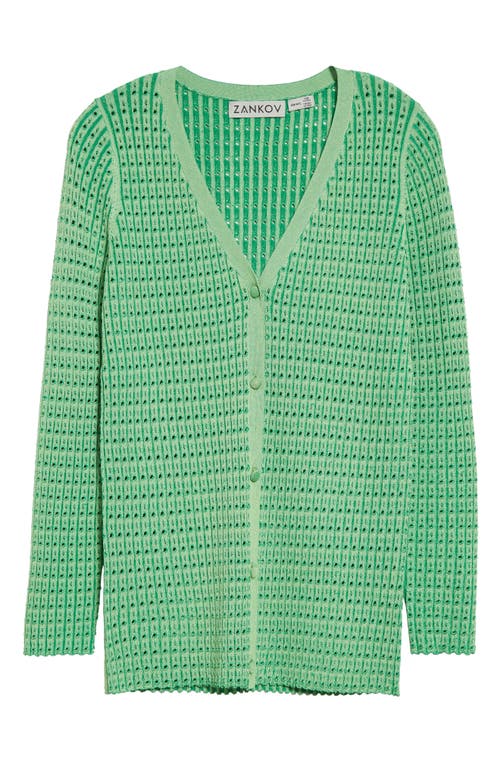ZANKOV ZANKOV ELISE POINTELLE V-NECK CARDIGAN 