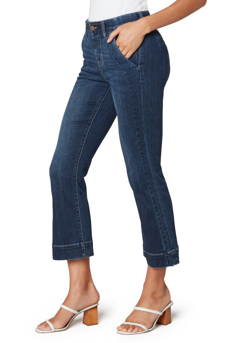 Gia High Waist Crop Pull-On Flare Jeans, Alternate, color, BASEL