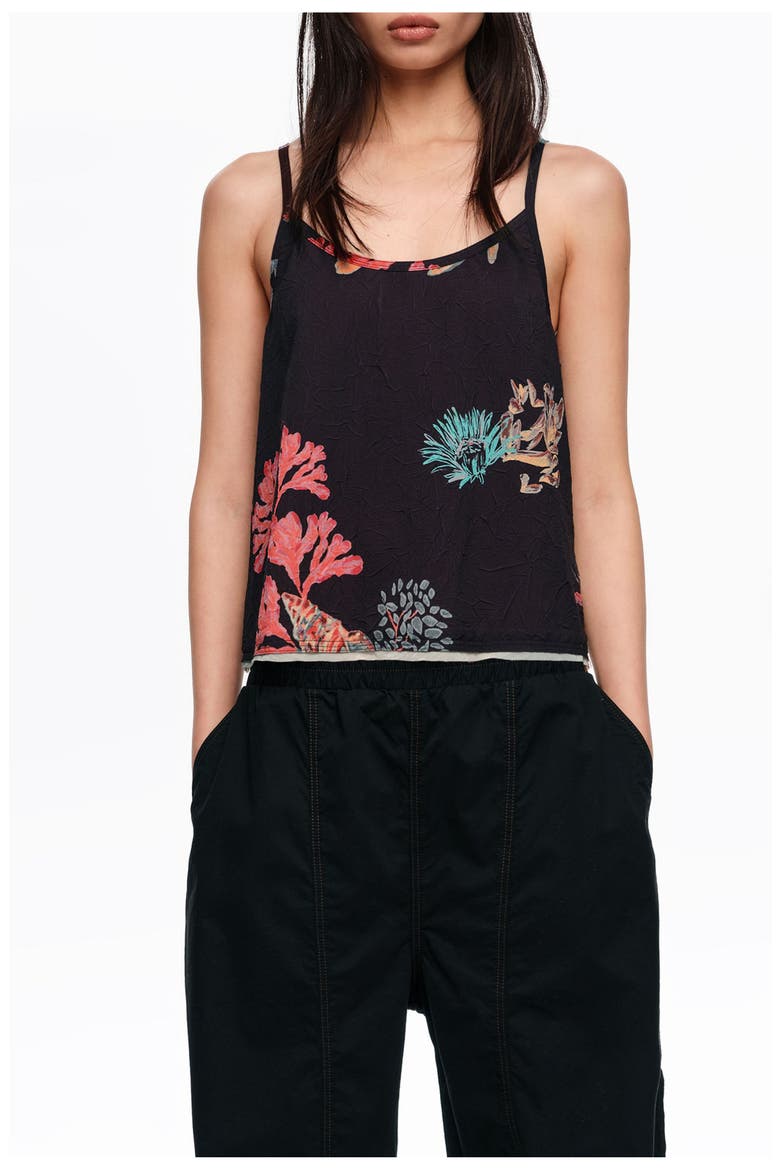 Wrinkled Tank Top, Main, color, TORTUGA BLACK