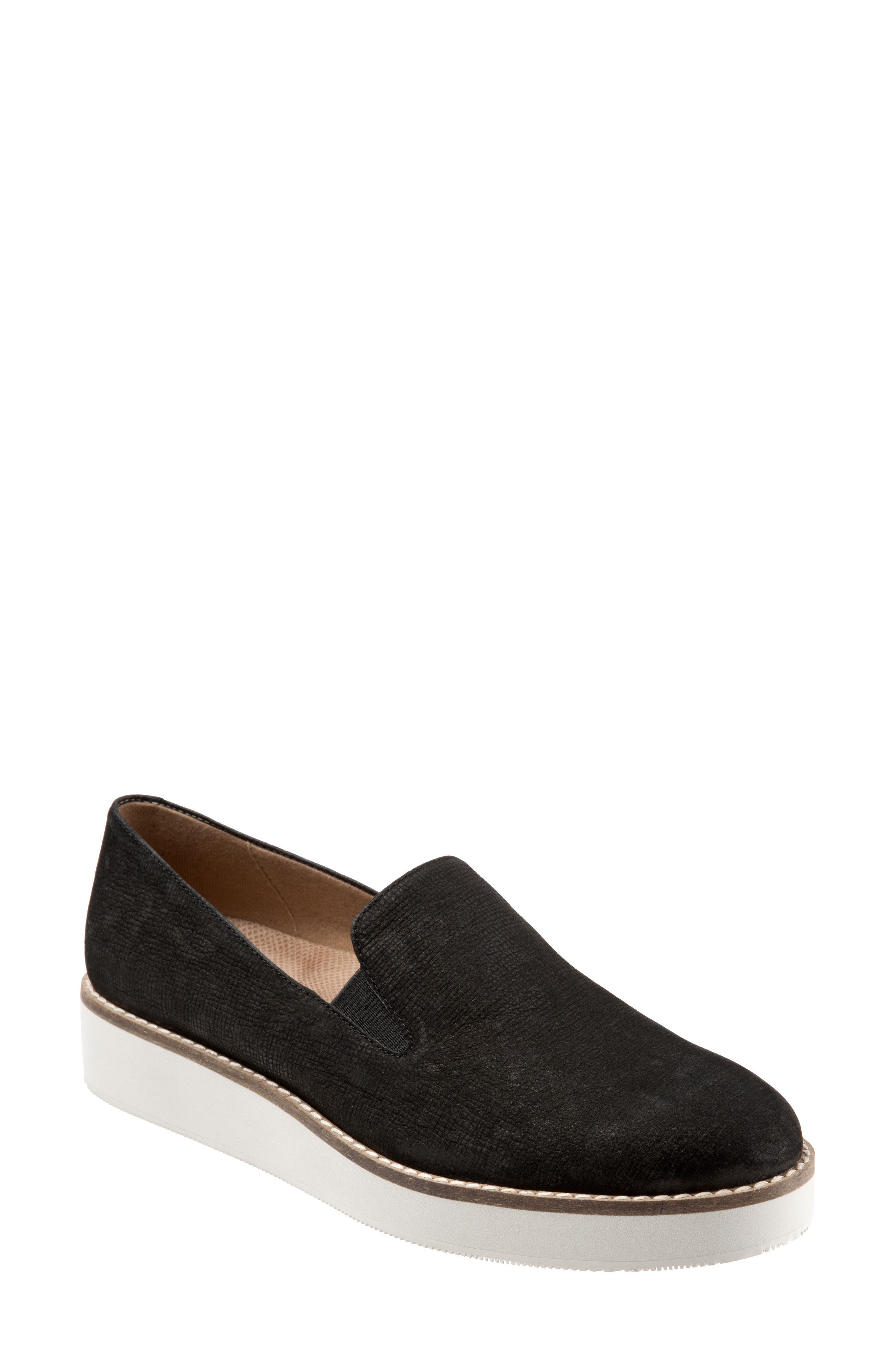 Whistle Slip-On - Wide Width Available, Main, color, BLACK EMBOSSED