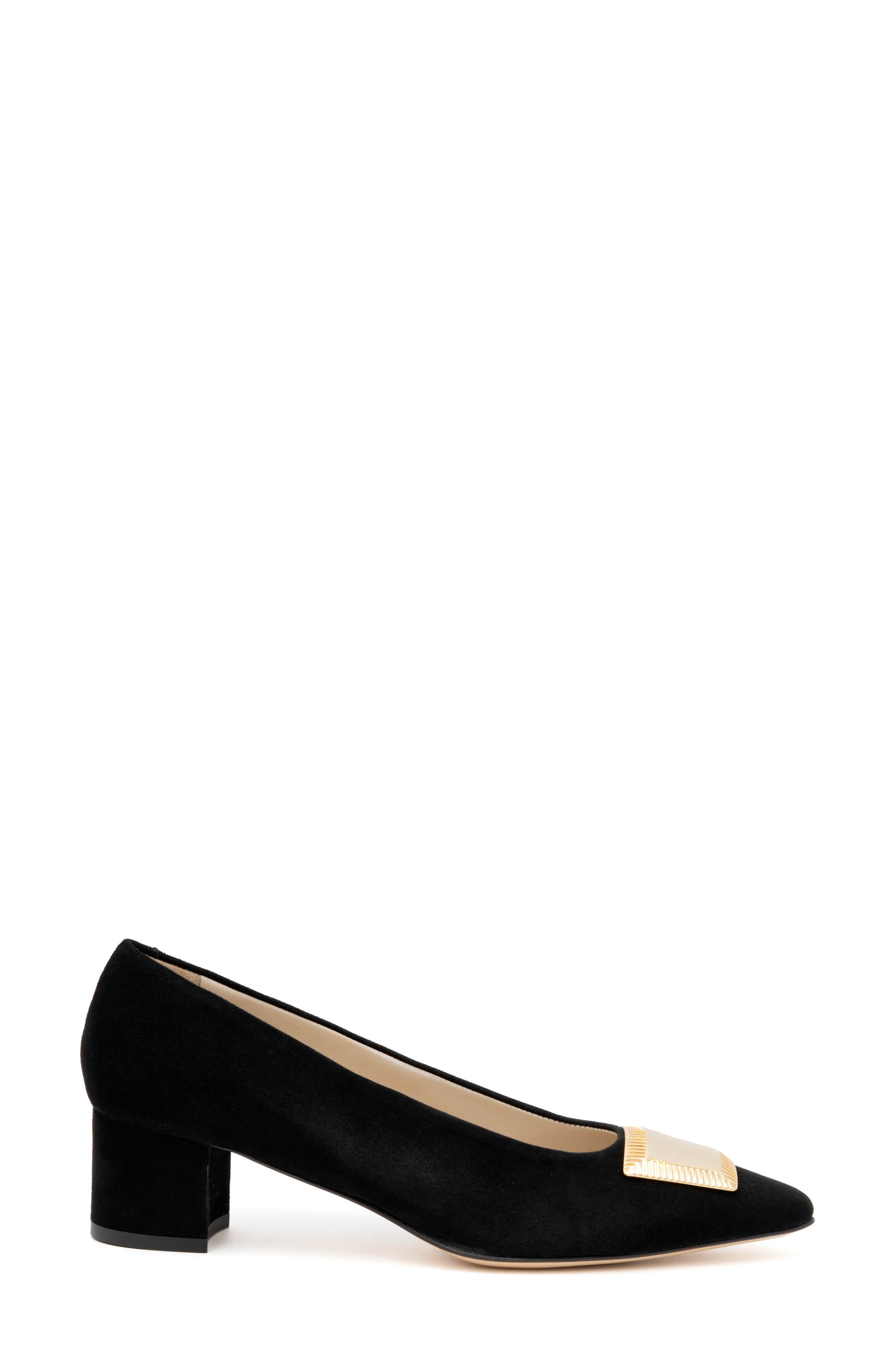Amalfi by Rangoni Piramide Pointed Toe Pump, Alternate, color, Black Cashmer Gold Ornament