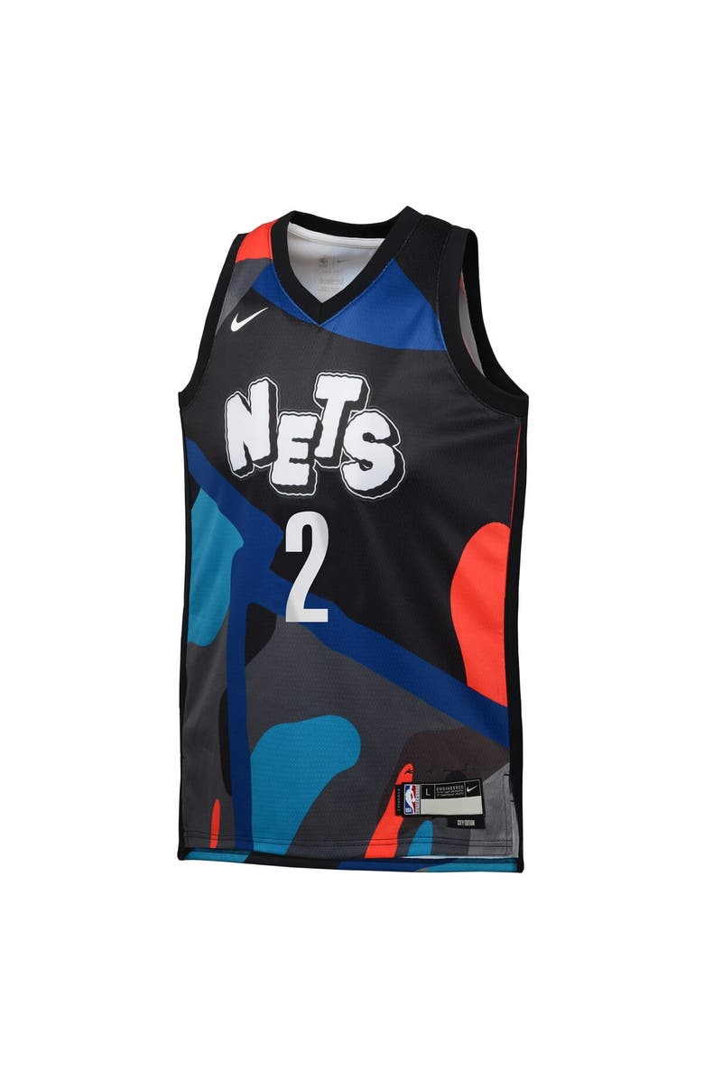 Nike Youth Nike Cameron Johnson Black Brooklyn Nets  Swingman Replica Jersey - City Edition, Alternate, color, 