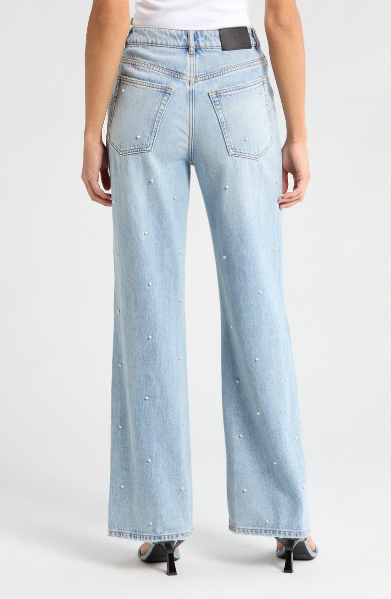 PURPLE BRAND Imitation Pearl Hotfix High Waist Wide Leg Jeans, Alternate, color,