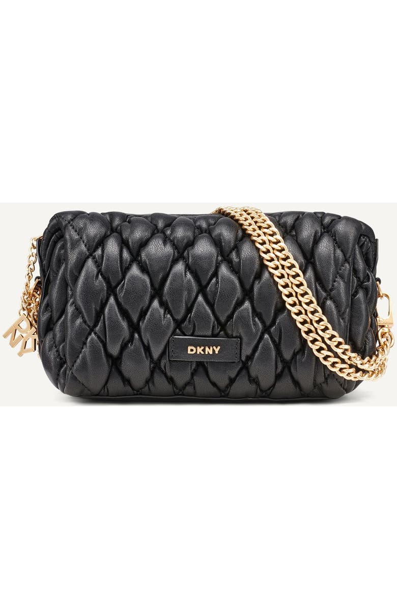 DKNY Raya Small Shoulder Bag, Main, color, Black/Gold