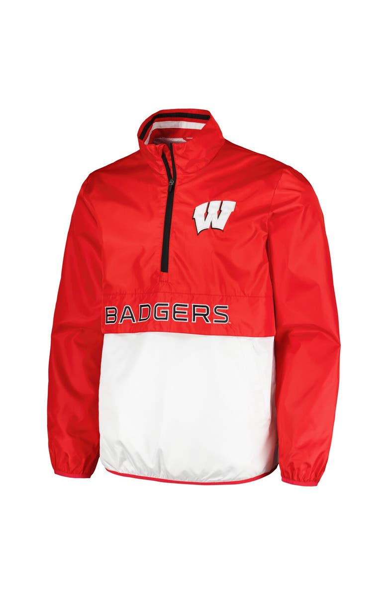 G-III SPORTS BY CARL BANKS Men's G-III Sports by Carl Banks Red Wisconsin Badgers Cornerman Half-Zip Top, Alternate, color, Red