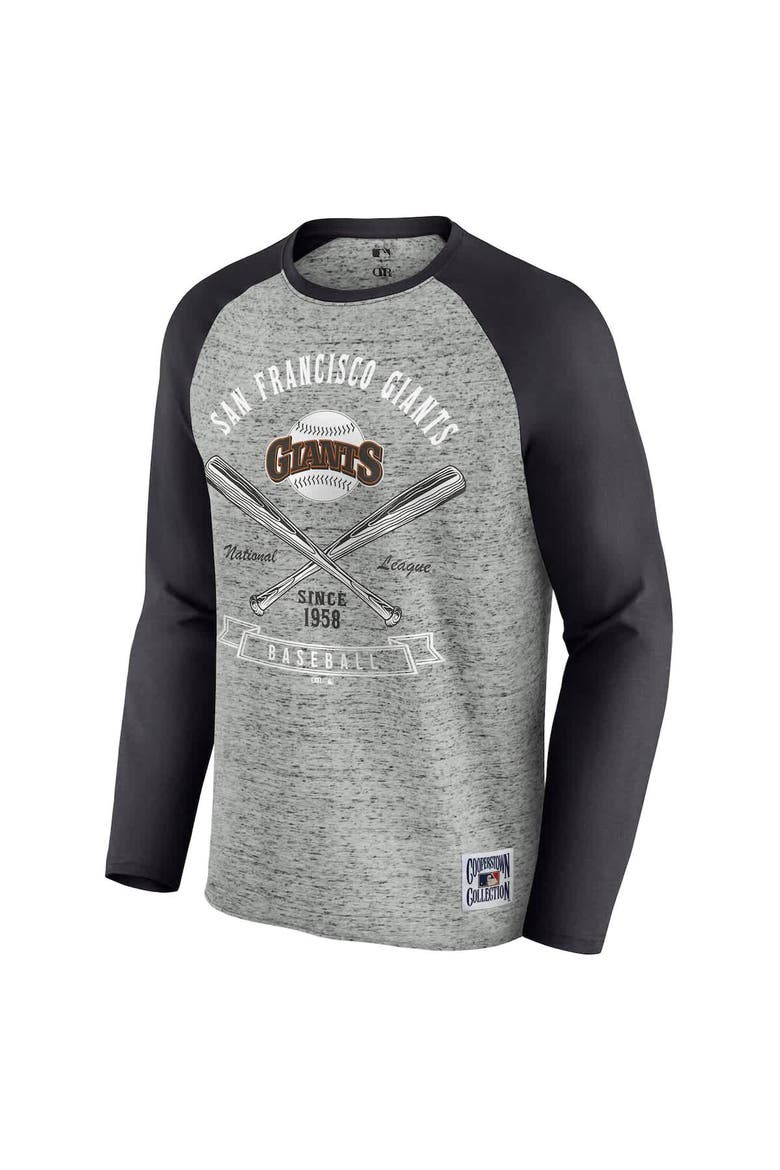 Men's Darius Rucker Collection by Fanatics  Heather Gray San Francisco Giants Raw Edge Raglan Long Sleeve Baseball T-Shirt, Alternate, color, Heather Gray