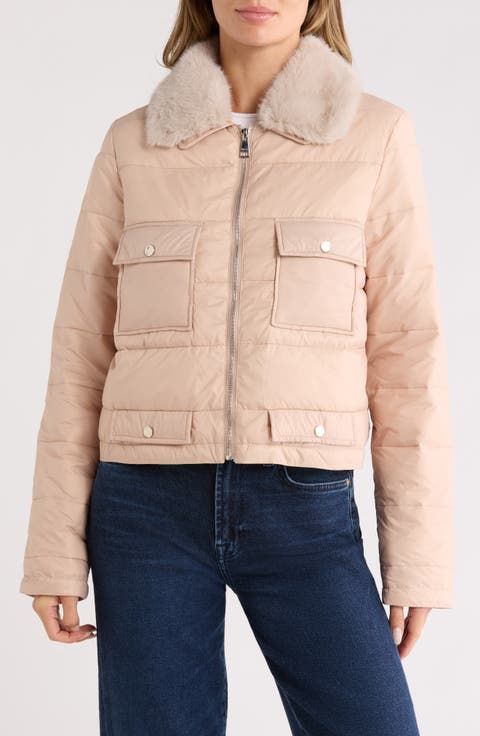 Faux Fur Collared Puffer Jacket