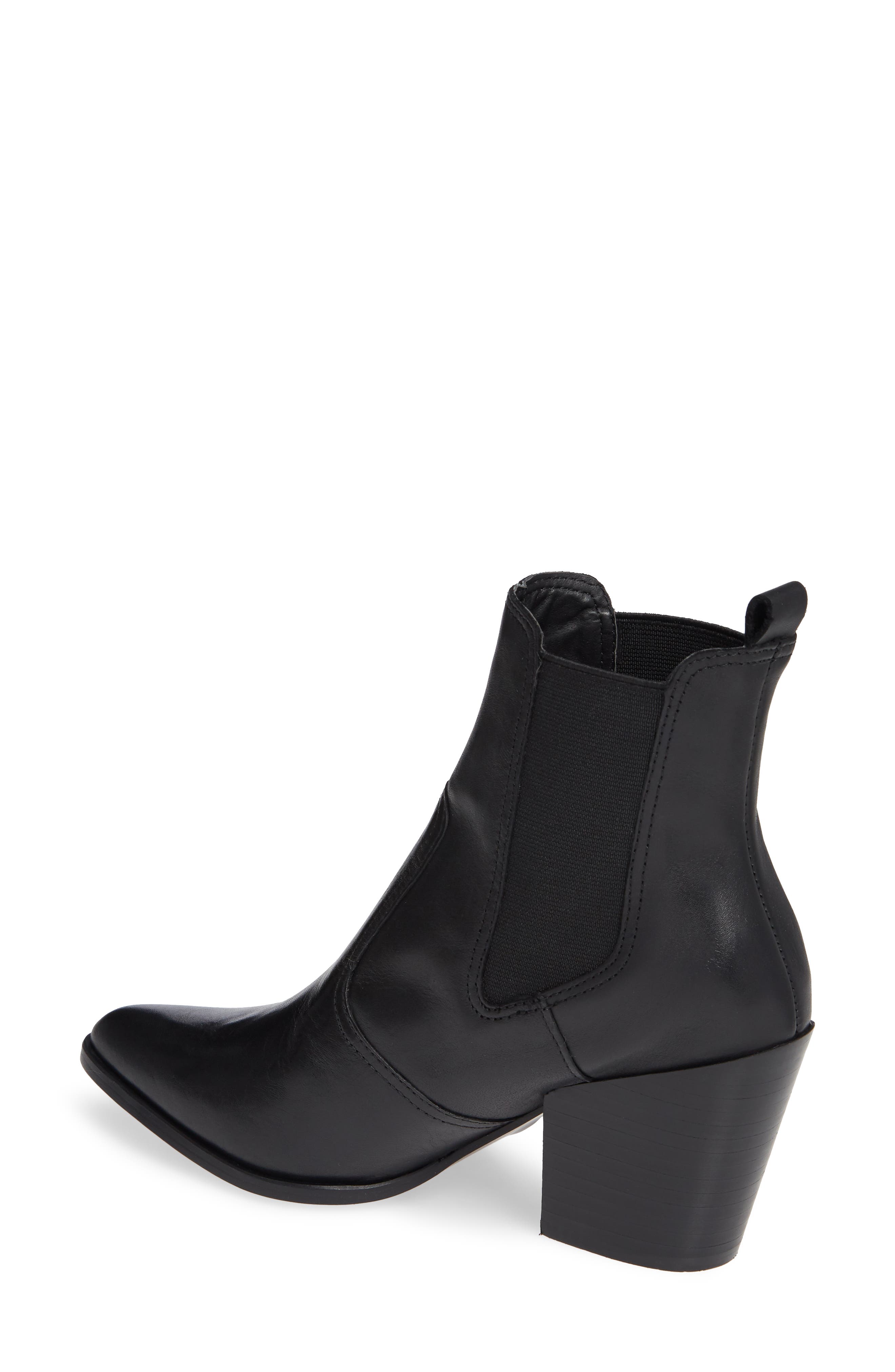 Patricia Genuine Calf Hair Chelsea Bootie, Alternate, color, BLACK LEATHER
