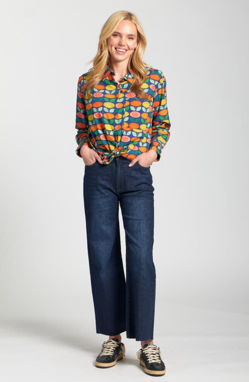 Apny Boyfriend Poplin Button-up Shirt In Multi