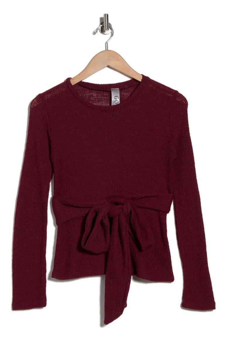 Tie Front Knit Sweater, Alternate, color, CHILLI OIL