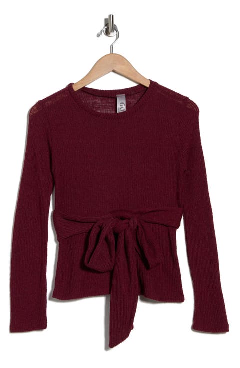 Tie Front Knit Sweater