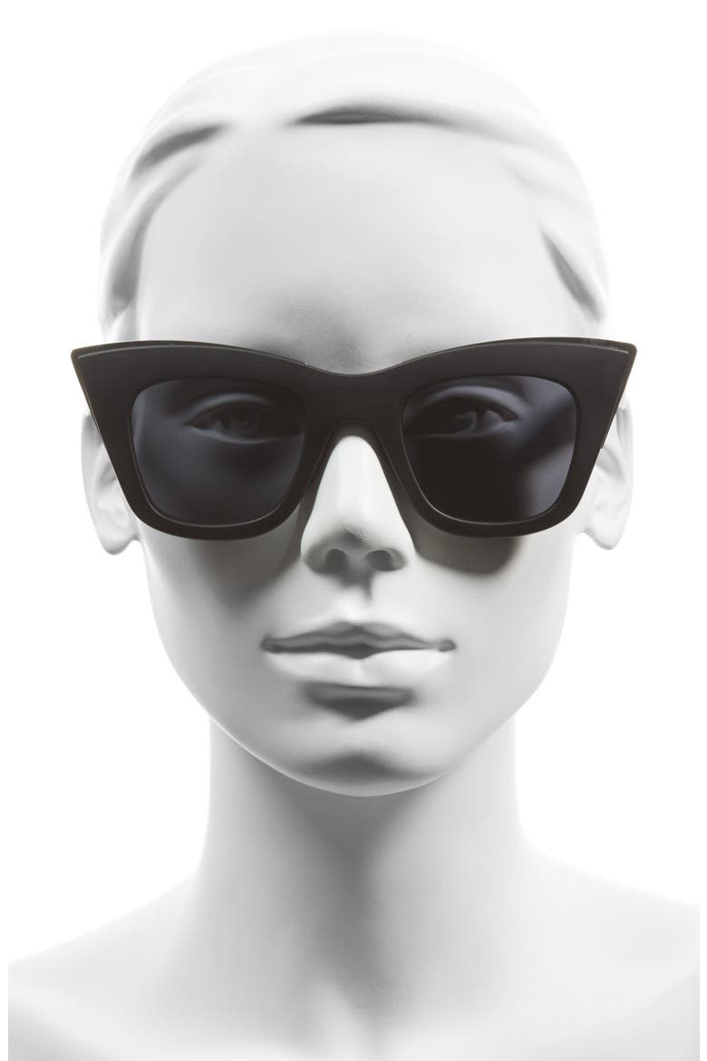 Australia 'Love Child' 45mm Cat Eye Sunglasses, Alternate, color, BLACK/ SMOKE LENS