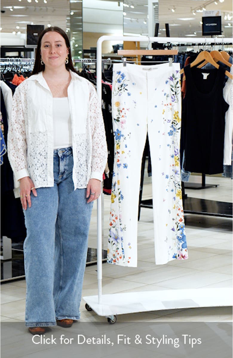 Andrew Placed Floral Slim Bootcut Pants, sales video thumbnail