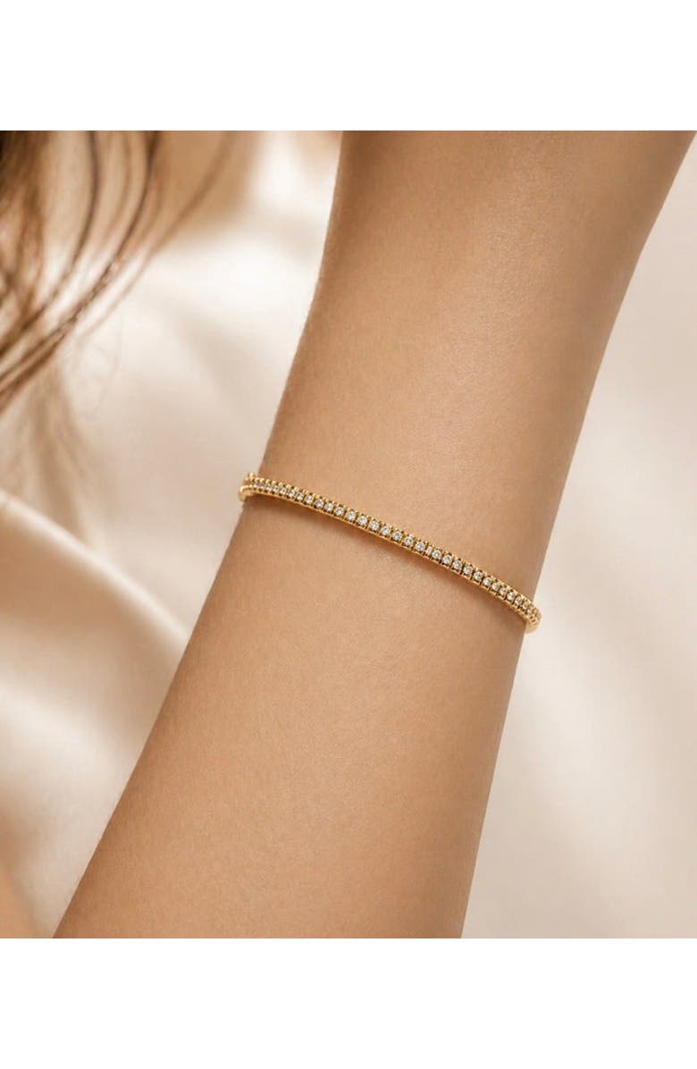 ZARUX Elara Diamond Bangle, Alternate, color, Yellow Gold