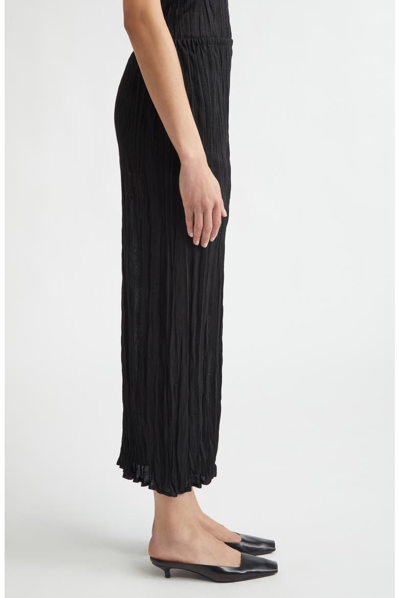 Crinkled Knit Skirt, Alternate, color, BLACK