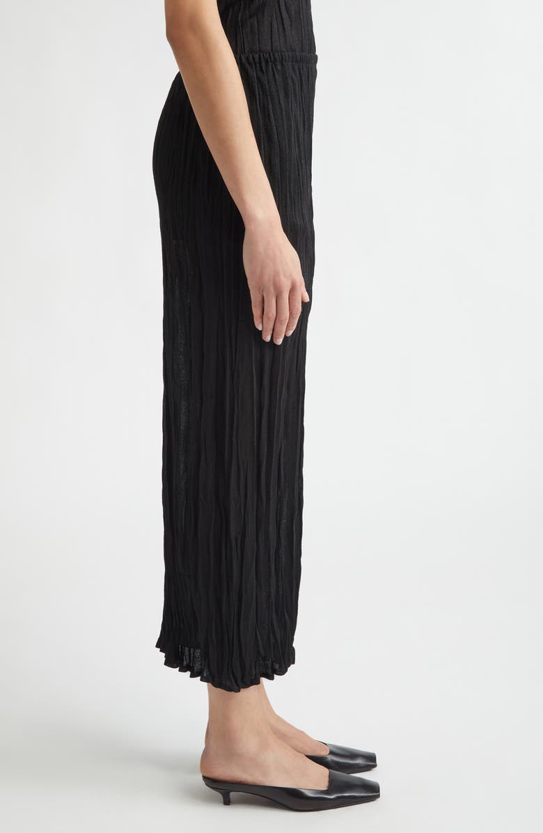 TOTEME Crinkled Knit Skirt, Alternate, color, Black