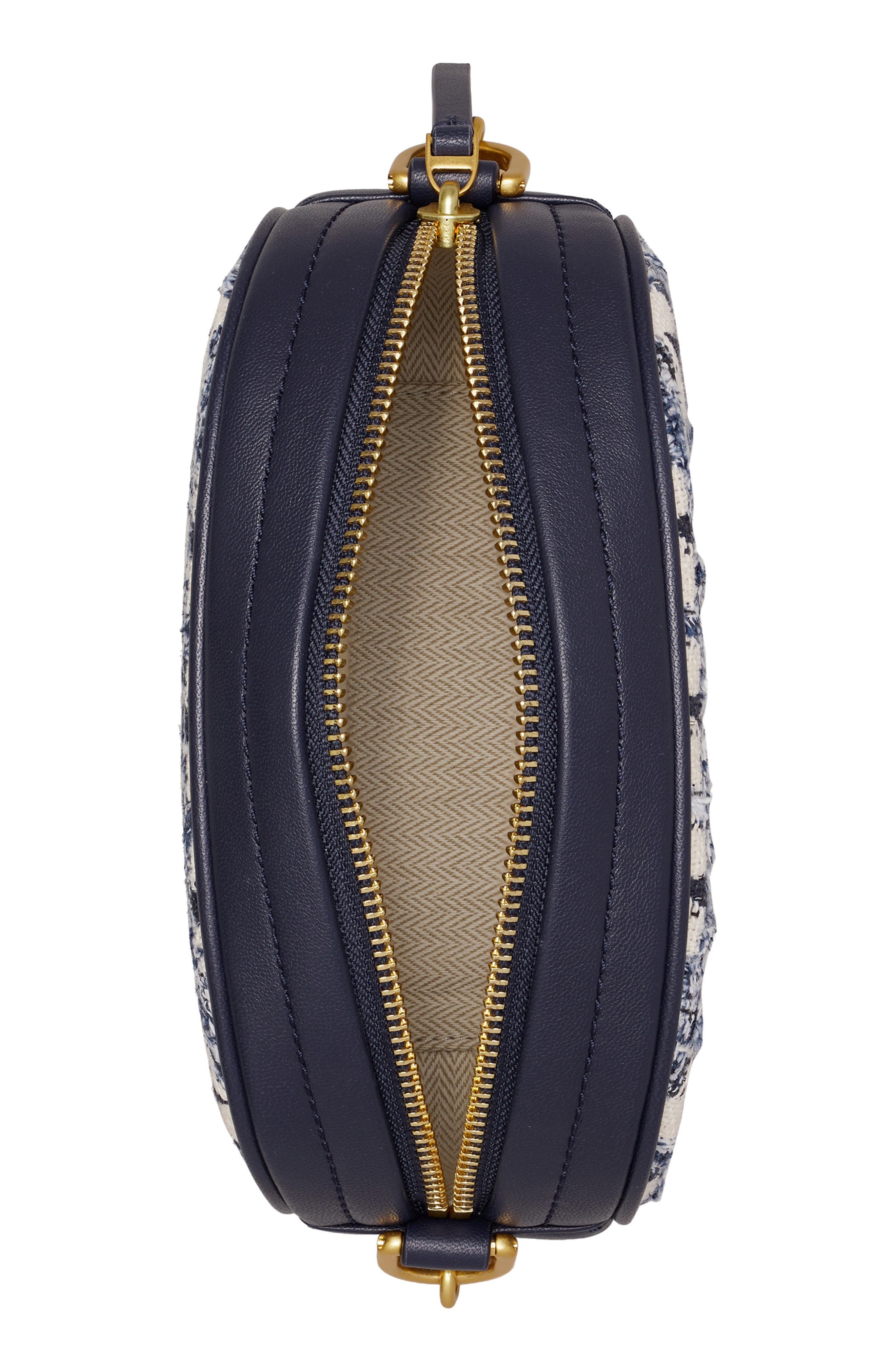 Tory Burch Small Kira Chevron Tweed Camera Bag, Alternate, color, 