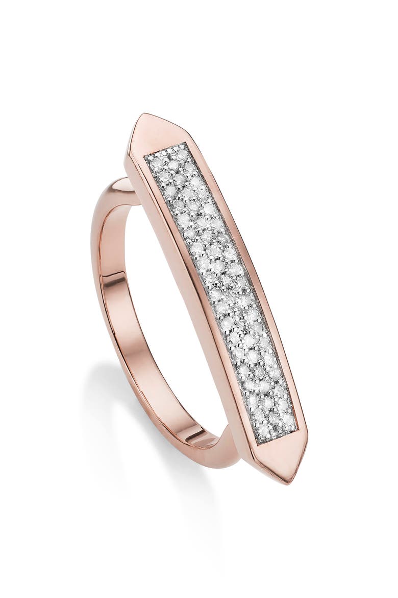 Baja Skinny Diamond Stacking Ring, Main, color, ROSE GOLD