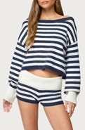 EDIKTED Striped Oversize Crop Sweater