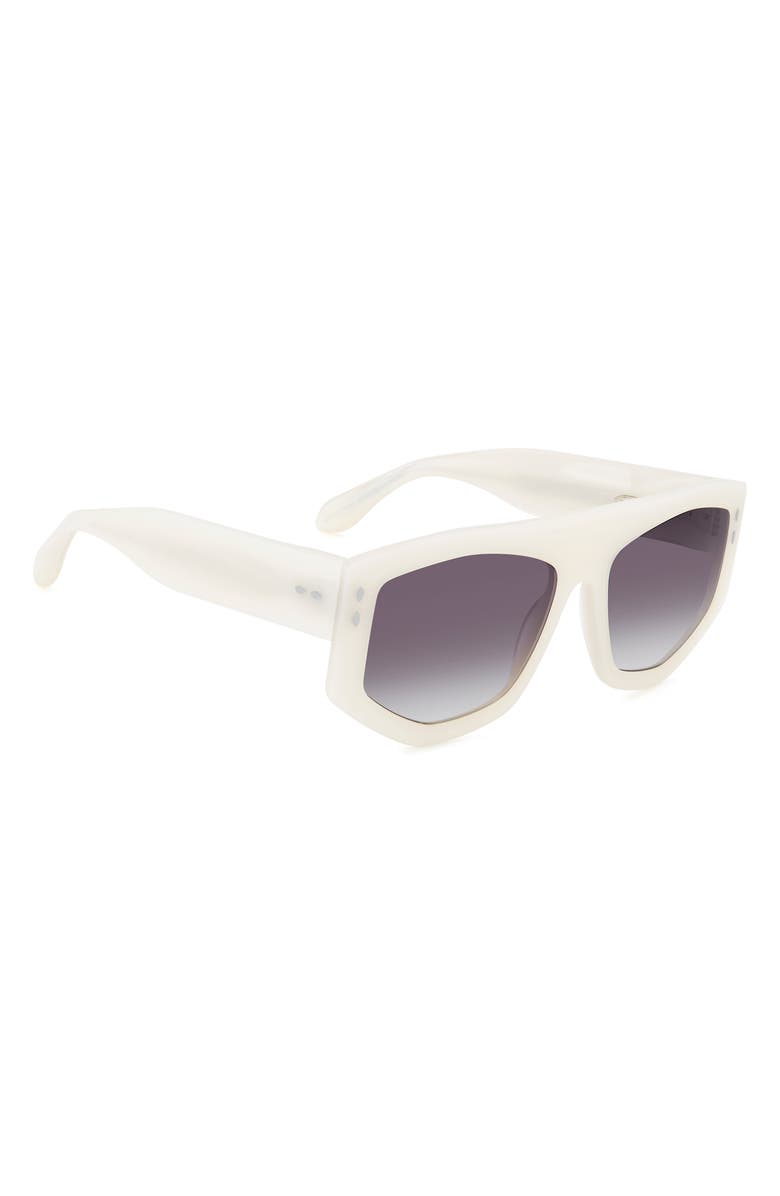 Isabel Marant 56mm Rectangular Sunglasses, Alternate, color, Pearled White