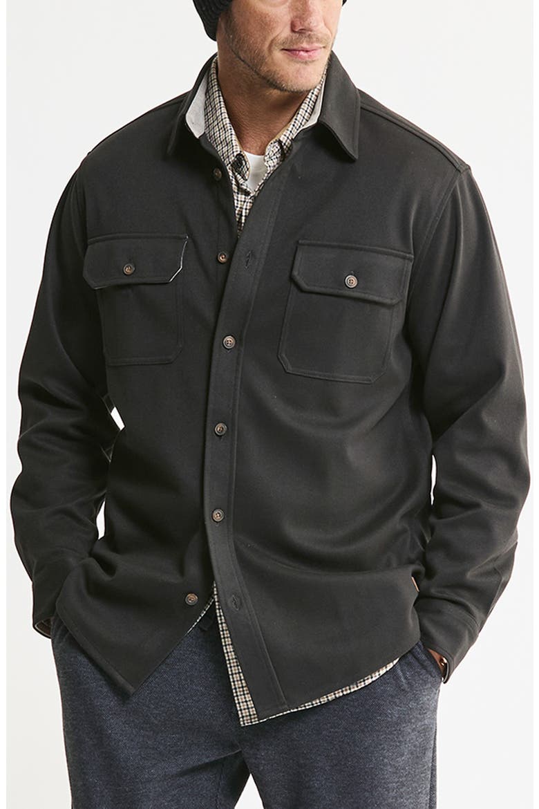 Brushed Twill Overshirt, Main, color, BLACK