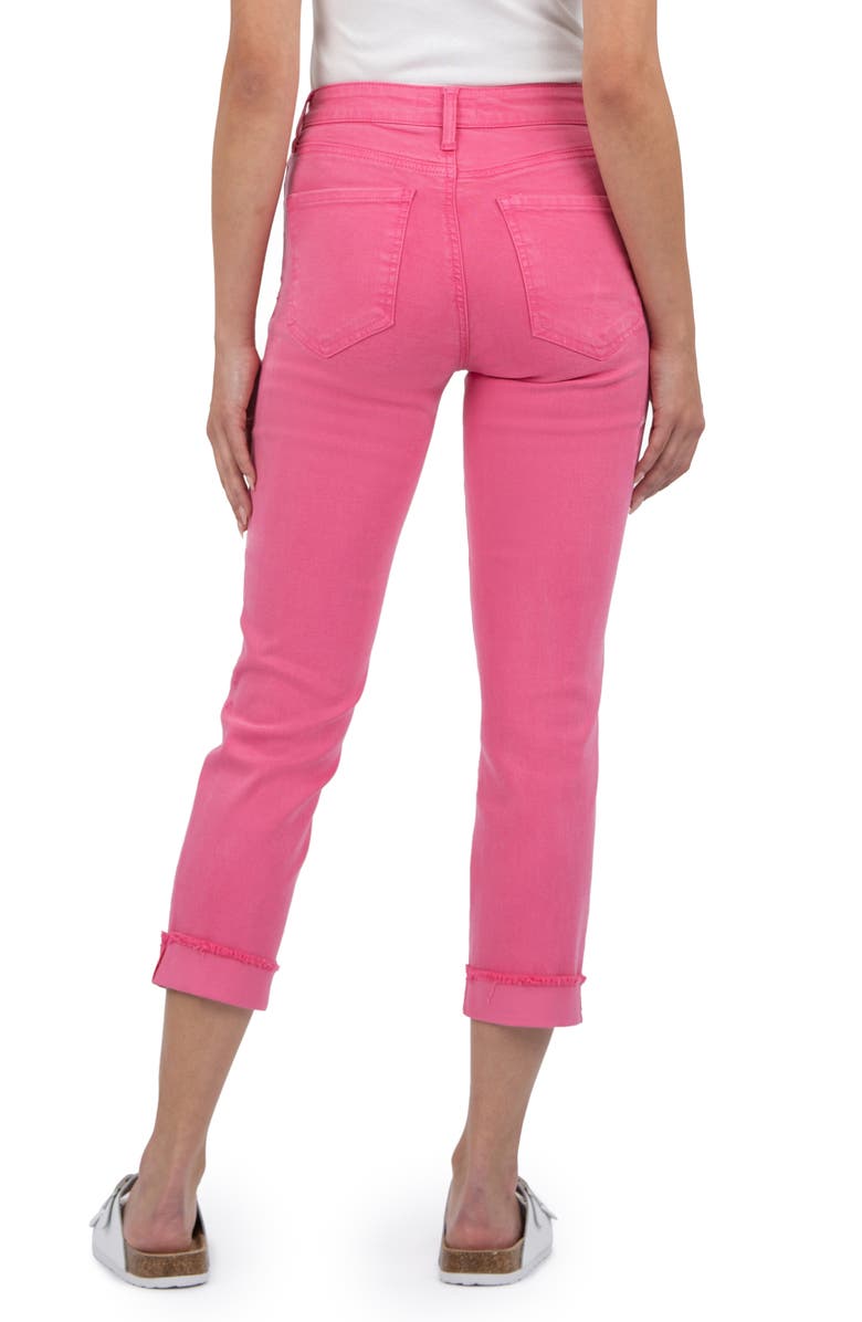 KUT from the Kloth Amy Fray Hem Crop Skinny Jeans, Alternate, color, Sugar Coral