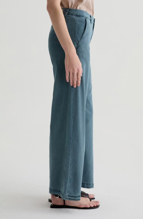 Ag Caden Twill Wide Leg Pants In Blue