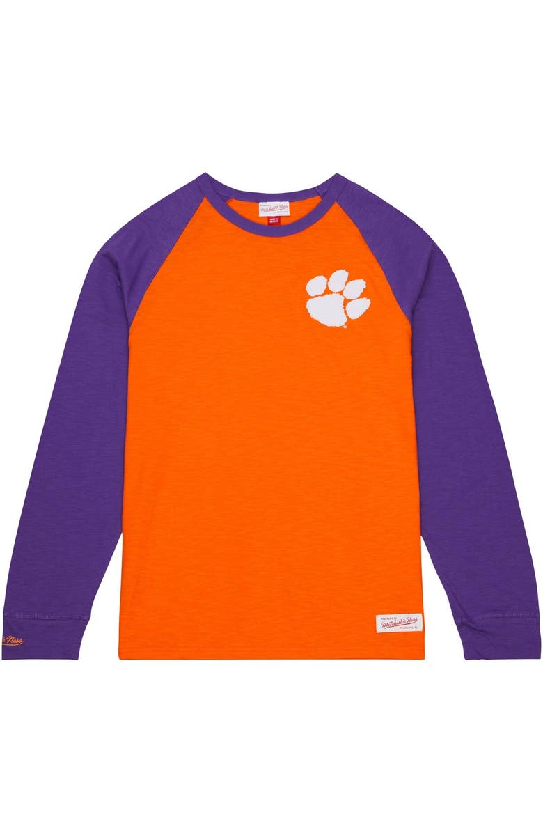 Mitchell & Ness Men's Mitchell & Ness Orange Clemson Tigers Legendary Slub Raglan Long Sleeve T-Shirt, Alternate, color, Orange