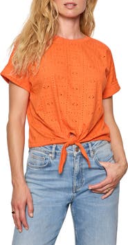 Sanctuary All Day Eyelet Tie Hem T-Shirt