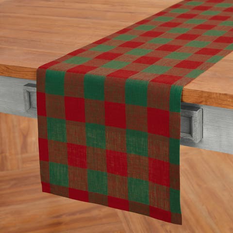 Linen Table Runner - Buffalo Check