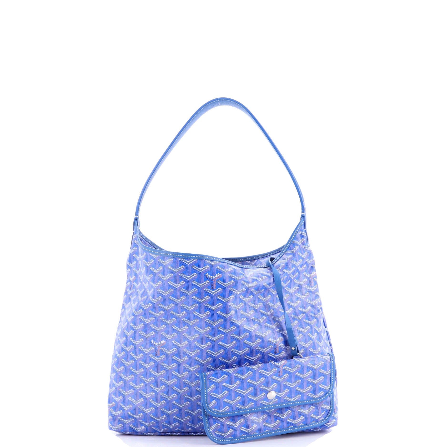 Pre-Owned Goyard Boheme Hobo Coated Canvas, Alternate, color, Blue