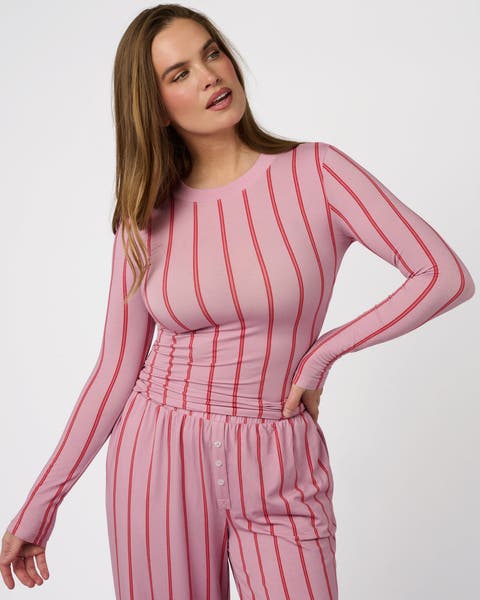 Fitted Long Sleeve Crewneck Top