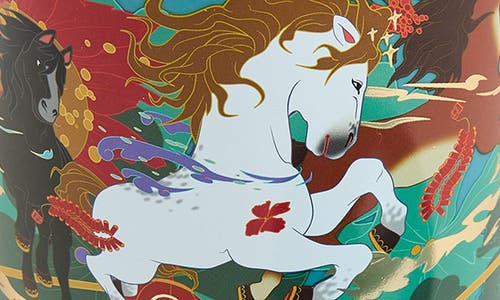 Glasshouse Fragrances Freedom Of The Horse Scented Candle In Blue