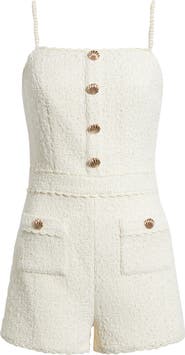 Line & Dot Rhia Shell Button Tweed Romper