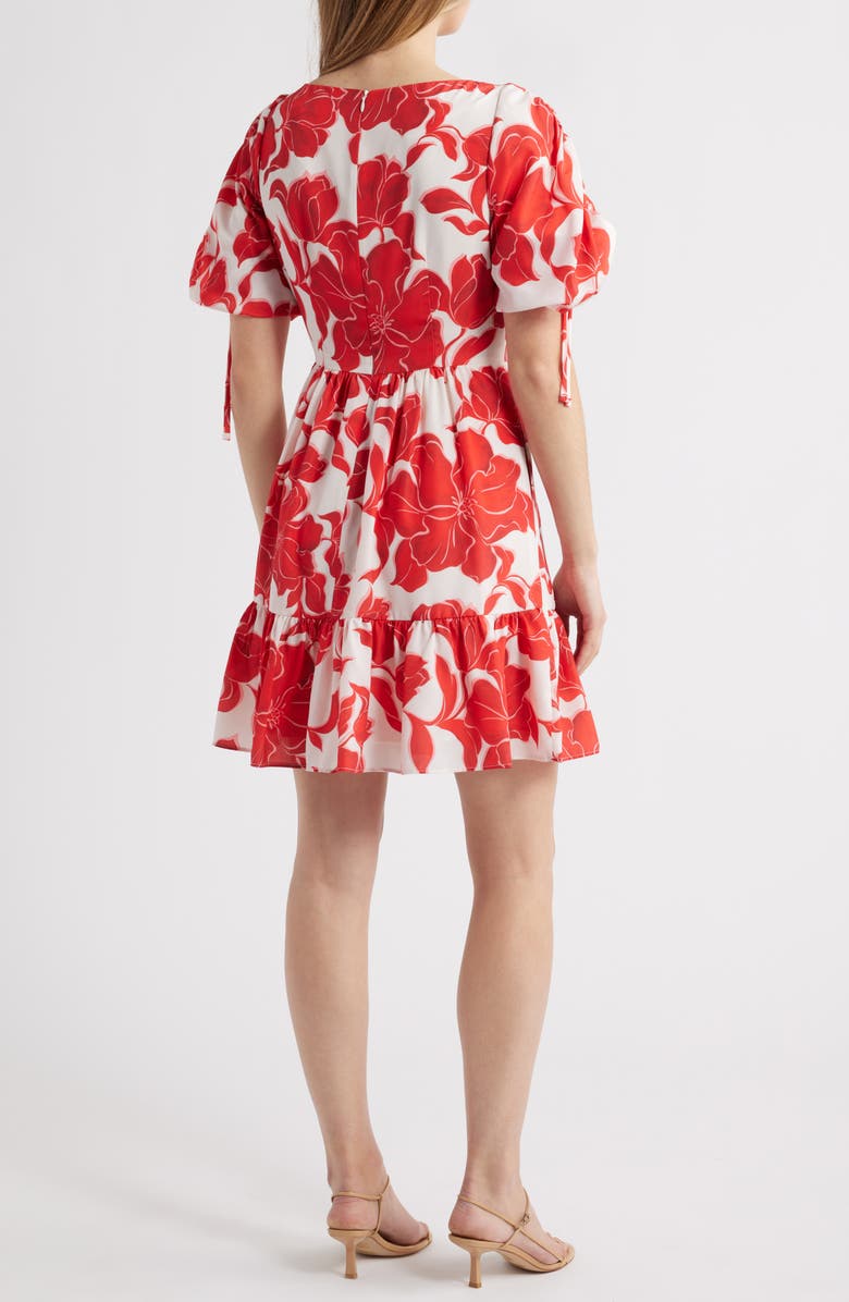 Eliza J Floral Puff Sleeve Dress, Alternate, color, 