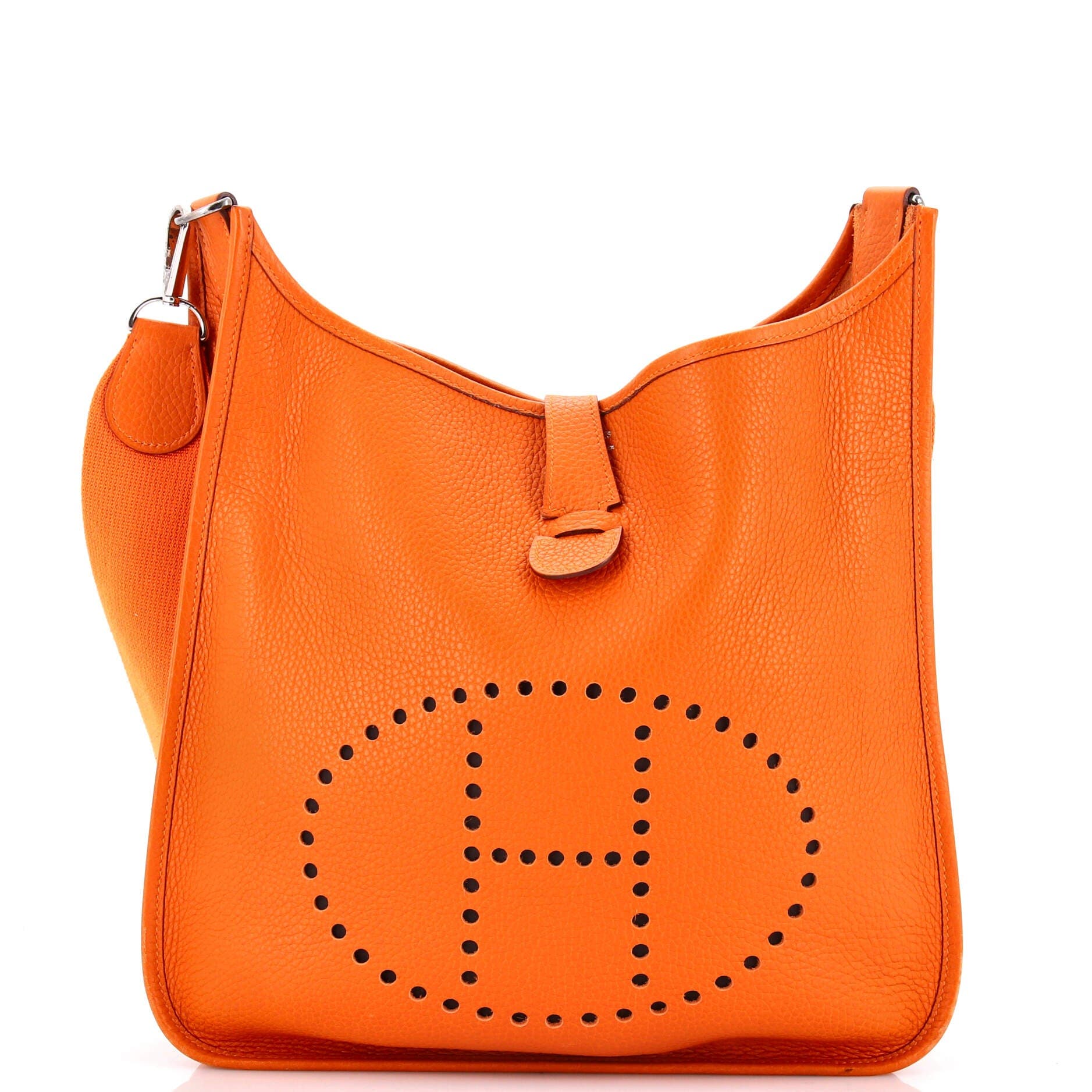 Pre-Owned Hermes Evelyne Bag Gen II Clemence GM, Main, color, Potiron