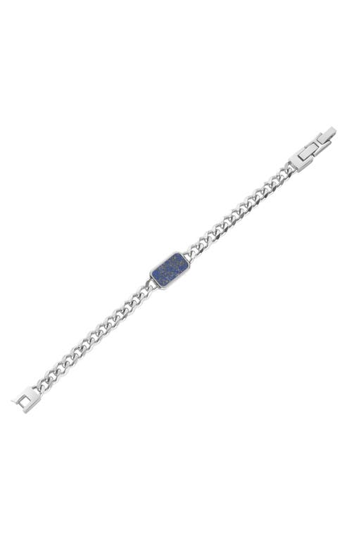 Geoffrey Beene Stainless Steel Semiprecious Stone Curb Chain Bracelet