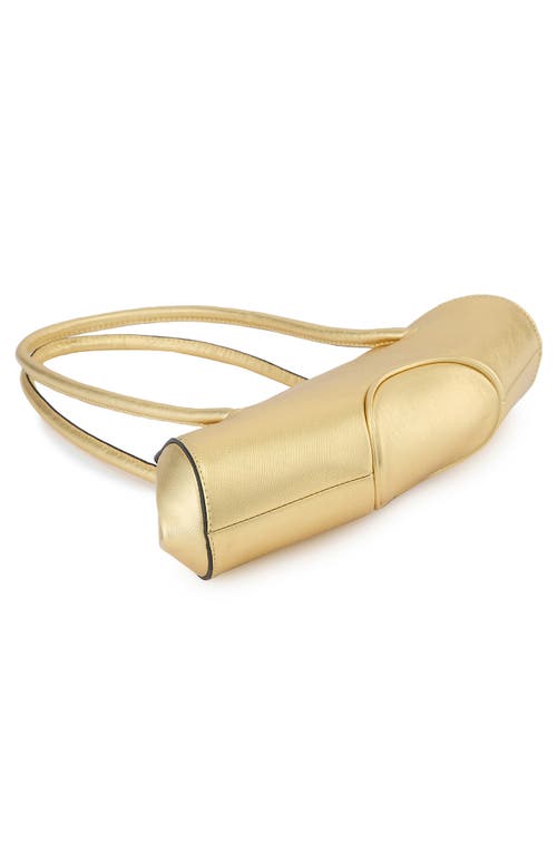 Shop Behno Mini Elizabeth Baguette Pebble Leather Shoulder Bag