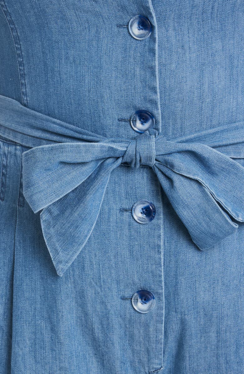 Vince Camuto Belted Button Front Chambray Jumpsuit, Alternate, color,