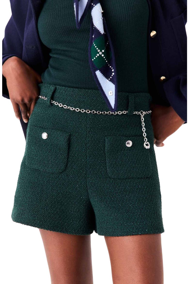 Tweed shorts, Alternate, color, Bottle green