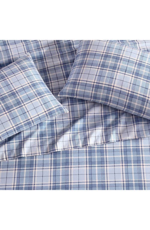 Laura Ashley Mulholland Plaid Cotton Flannel Sheet Set In Lt-pastel Blue
