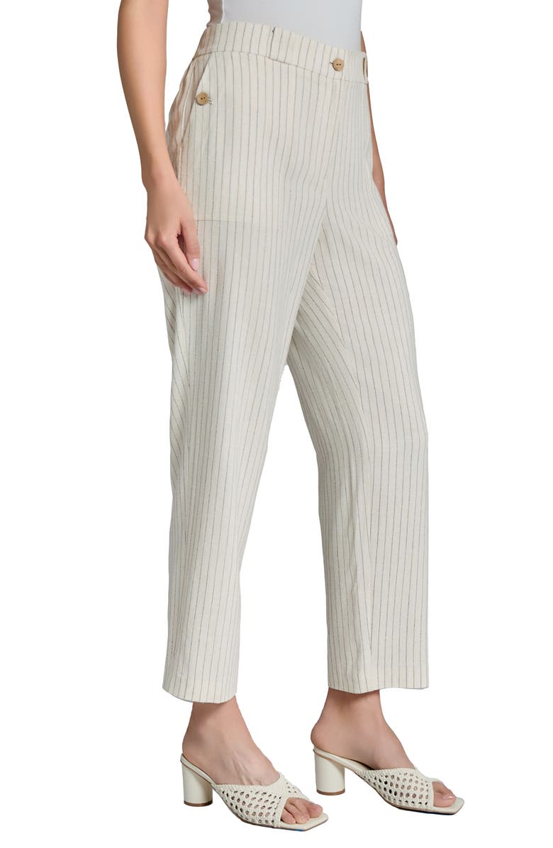 Jones New York Pinstripe High Waist Straight Leg Pants, Alternate, color, 
