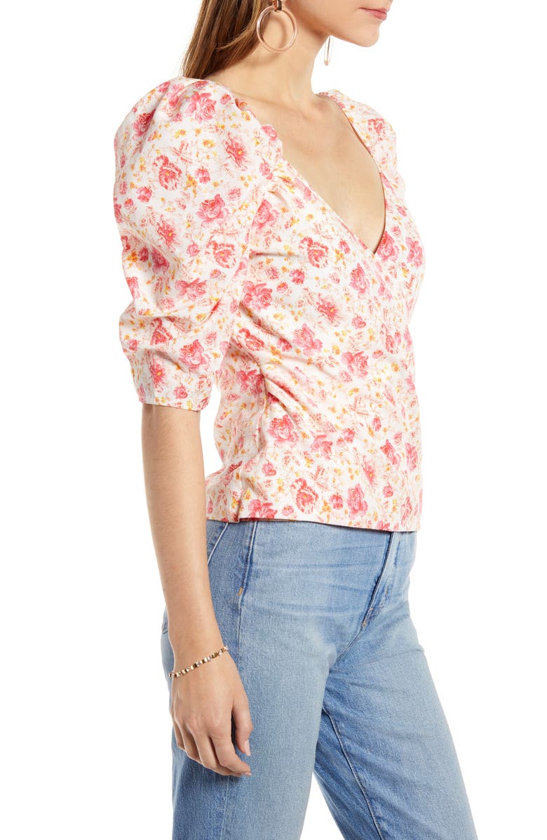 Something Navy Fitted Surplice Top, Alternate, color,