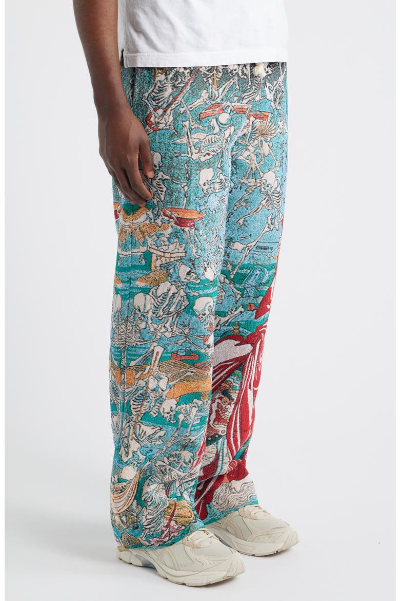 Jigoku Dayu Drawstrings Pants, Alternate, color, BLUE/ GREEN