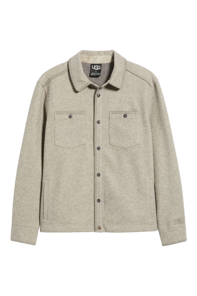 Caelum Felted Jersey Shirt Jacket, Alternate, color, GREY HEATHER