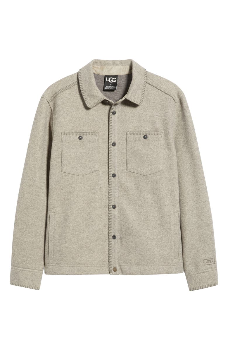 UGG<sup>®</sup> Caelum Felted Jersey Shirt Jacket, Alternate, color, Grey Heather
