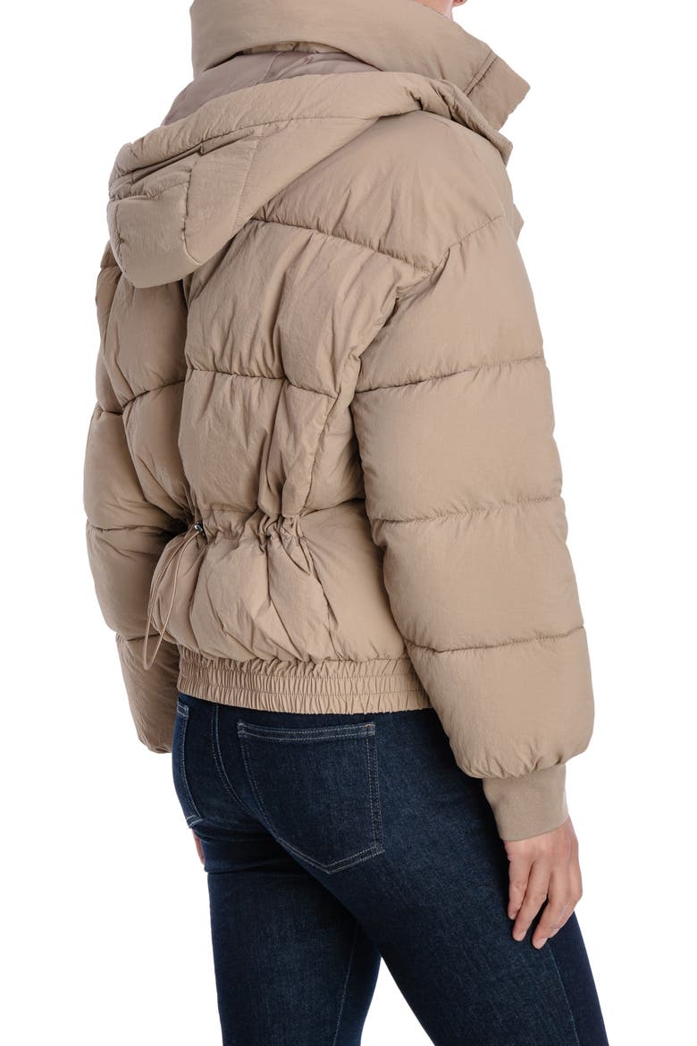 Short Hooded Puffer Jacket, Alternate, color, TAUPE