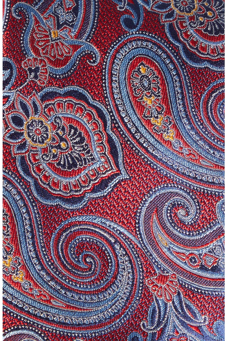 Paisley Silk Tie, Alternate, color, RED